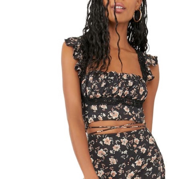 Free People Dresses & Skirts - Free People Floral Crop Top & Maxi Skirt Set